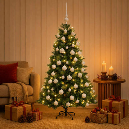 vidaXL Artificial Christmas Tree with Bauble 150 cm 150 LEDs