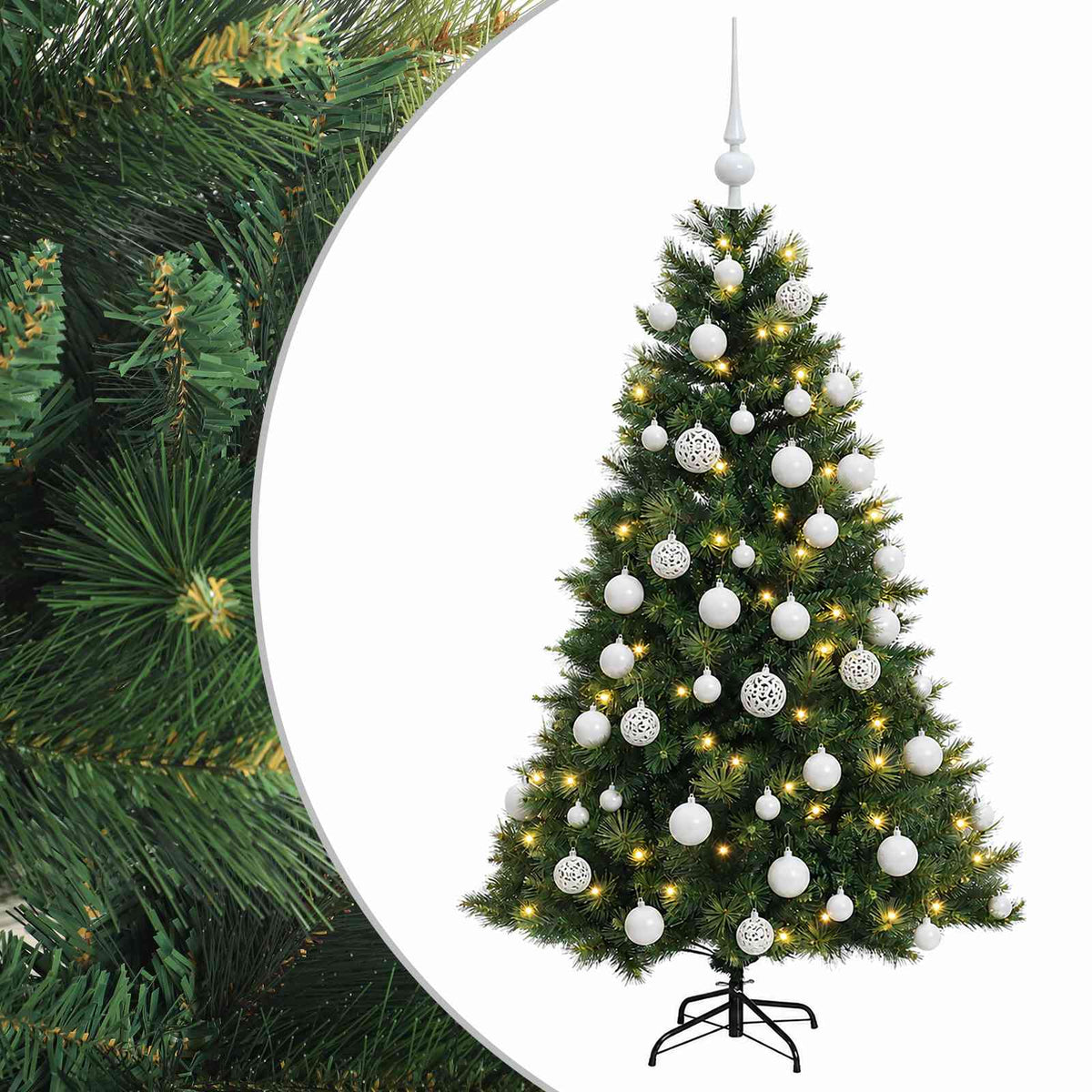 vidaXL Artificial Christmas Tree with Bauble 150 cm 150 LEDs