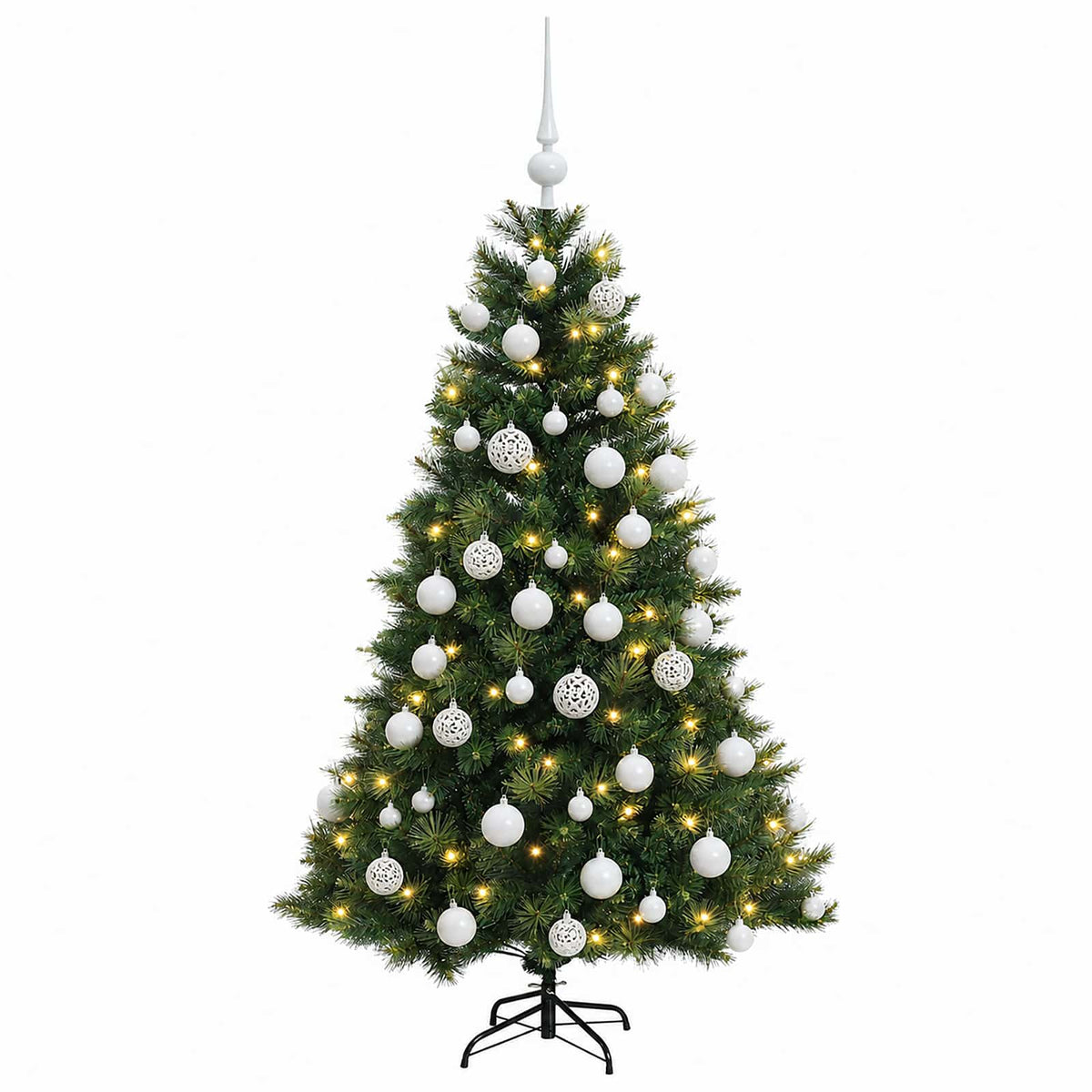 vidaXL Artificial Christmas Tree with Bauble 150 cm 150 LEDs