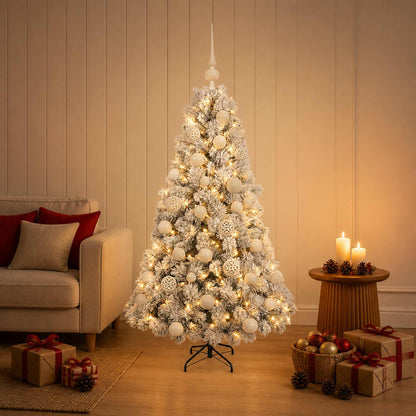 vidaXL Artificial Christmas Tree with Bauble 120 cm 150 LEDs