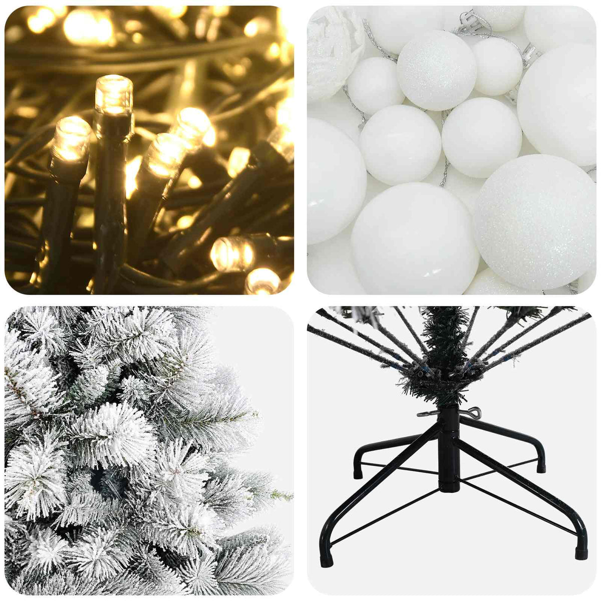 vidaXL Artificial Christmas Tree with Bauble 150 cm 150 LEDs