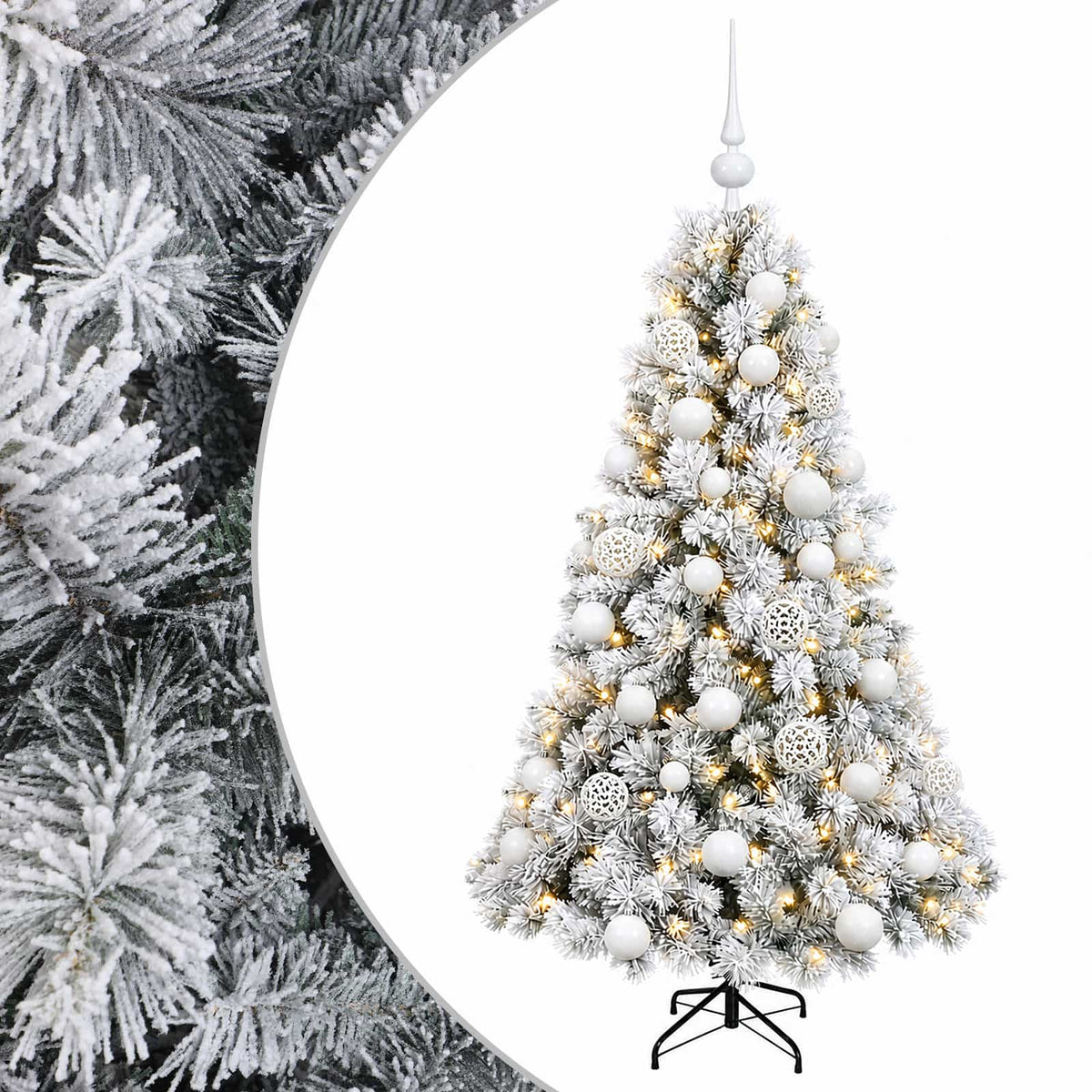 vidaXL Artificial Christmas Tree with Bauble 150 cm 150 LEDs