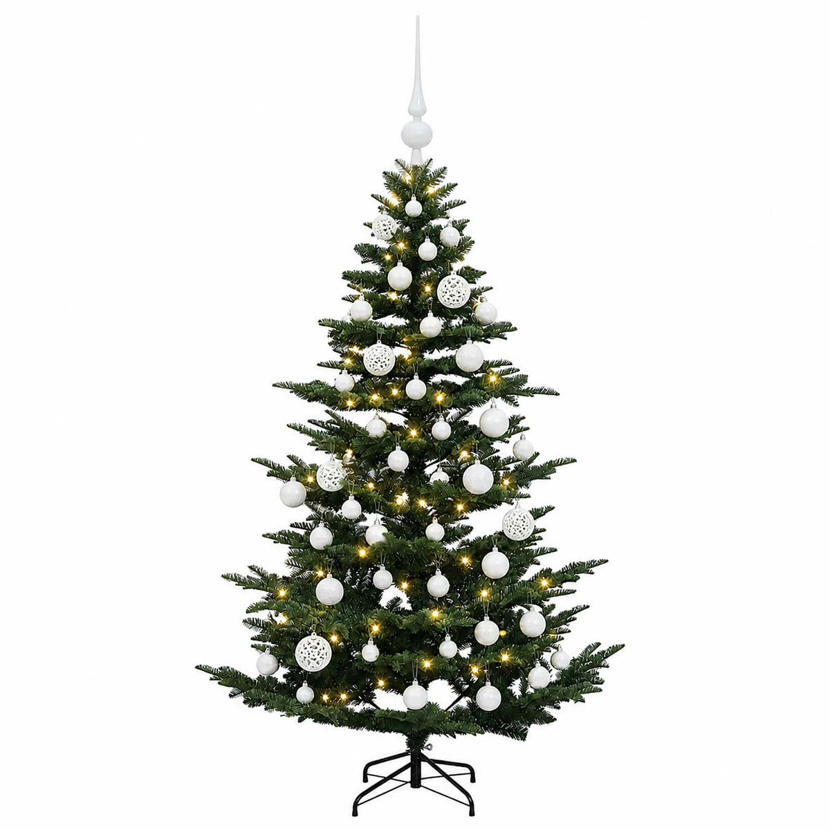vidaXL Artificial Christmas Tree with Bauble 120 cm 150 LEDs