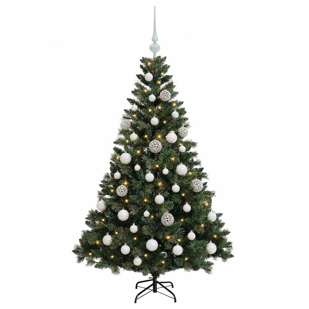 vidaXL Artificial Christmas Tree with Bauble 120 cm 150 LEDs
