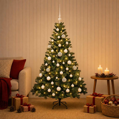 vidaXL Artificial Christmas Tree with Bauble 150 cm 150 LEDs