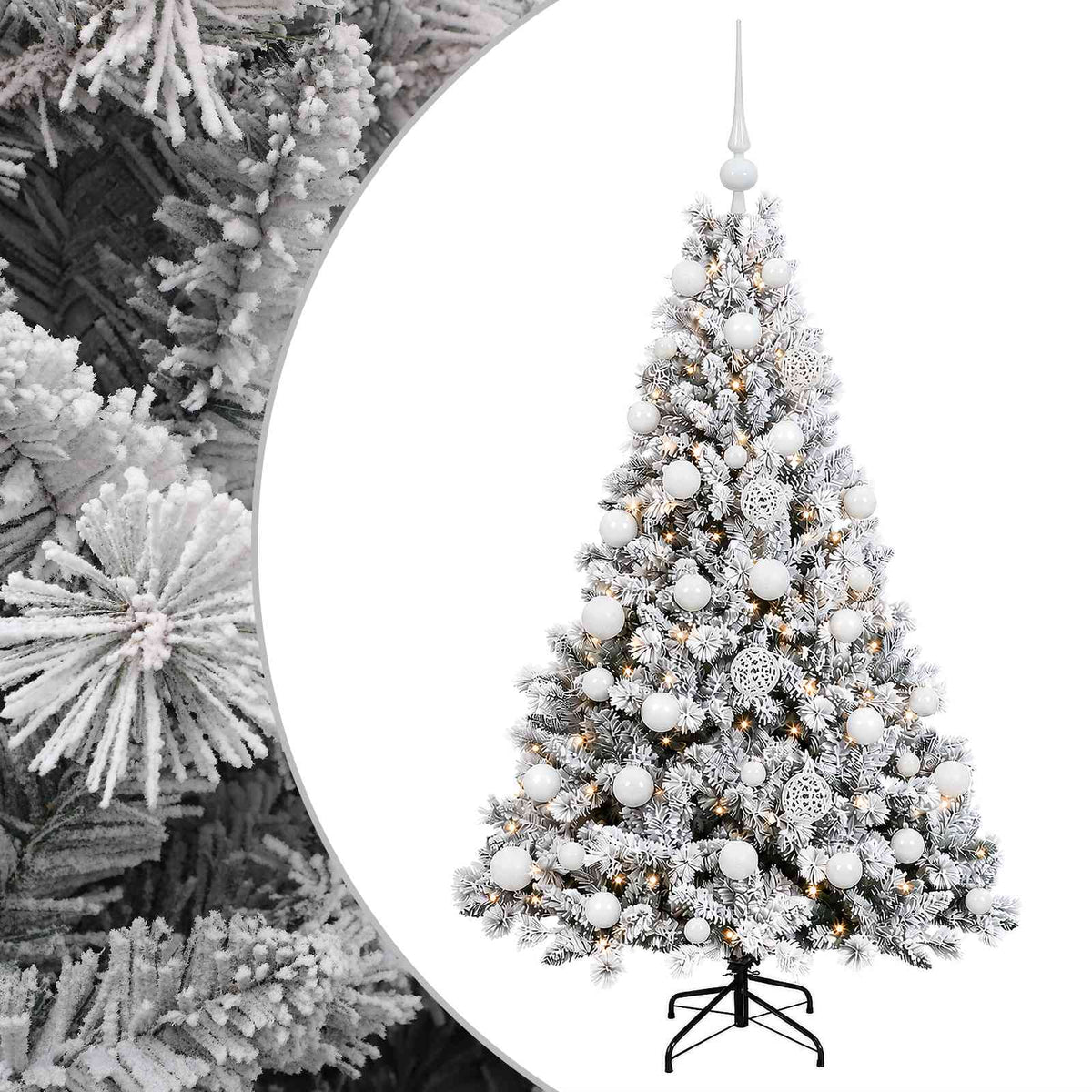 vidaXL Artificial Christmas Tree with Bauble 120 cm 150 LEDs