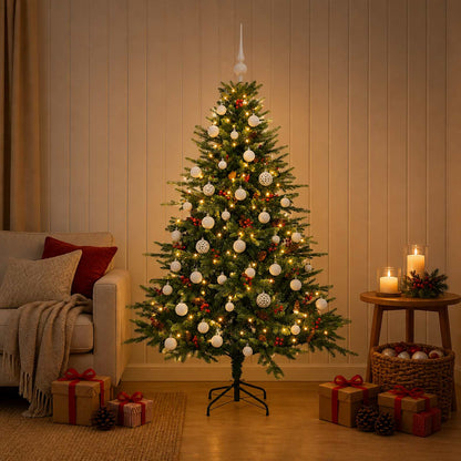 vidaXL Artificial Christmas Tree with Bauble 120 cm 150 LEDs