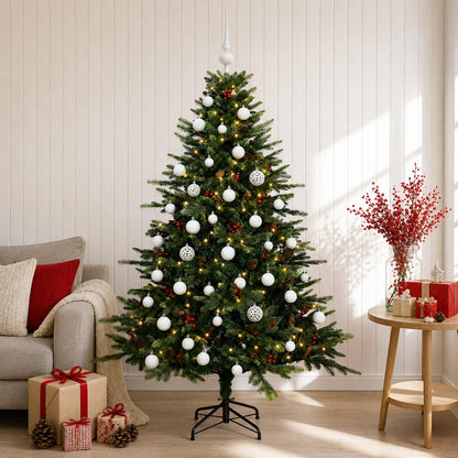vidaXL Artificial Christmas Tree with Bauble 120 cm 150 LEDs
