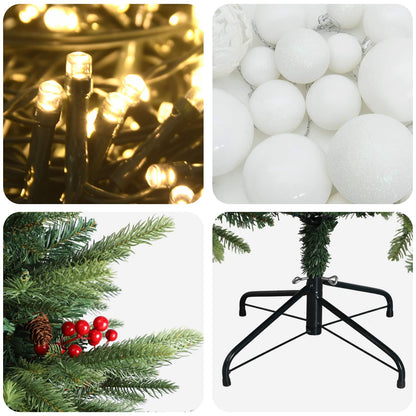 vidaXL Artificial Christmas Tree with Bauble 150 cm 150 LEDs