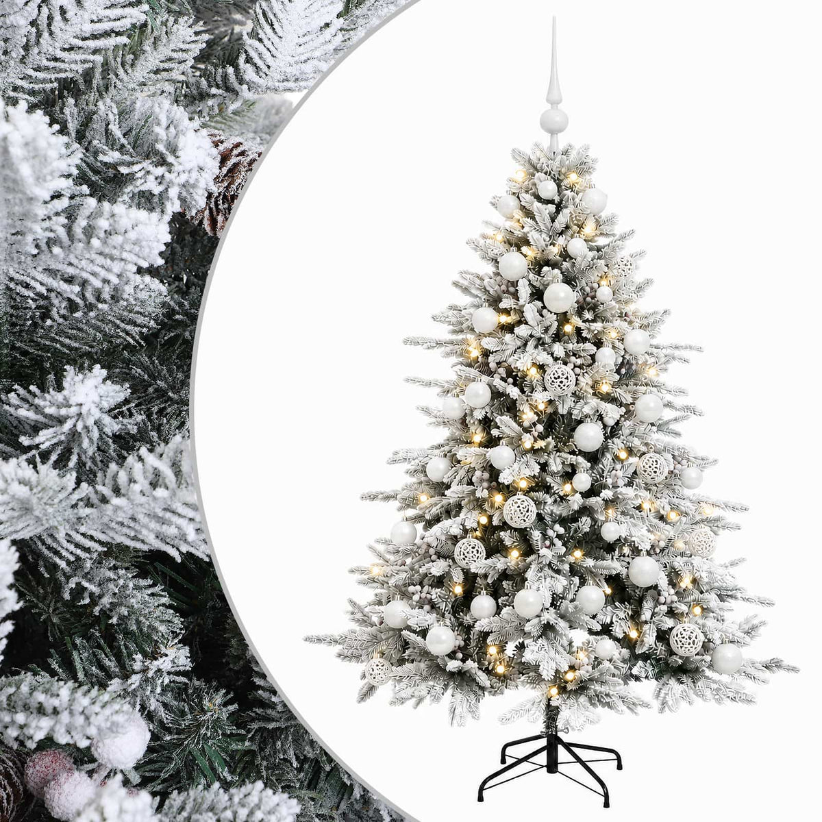 vidaXL Artificial Christmas Tree with Bauble 150 cm 150 LEDs
