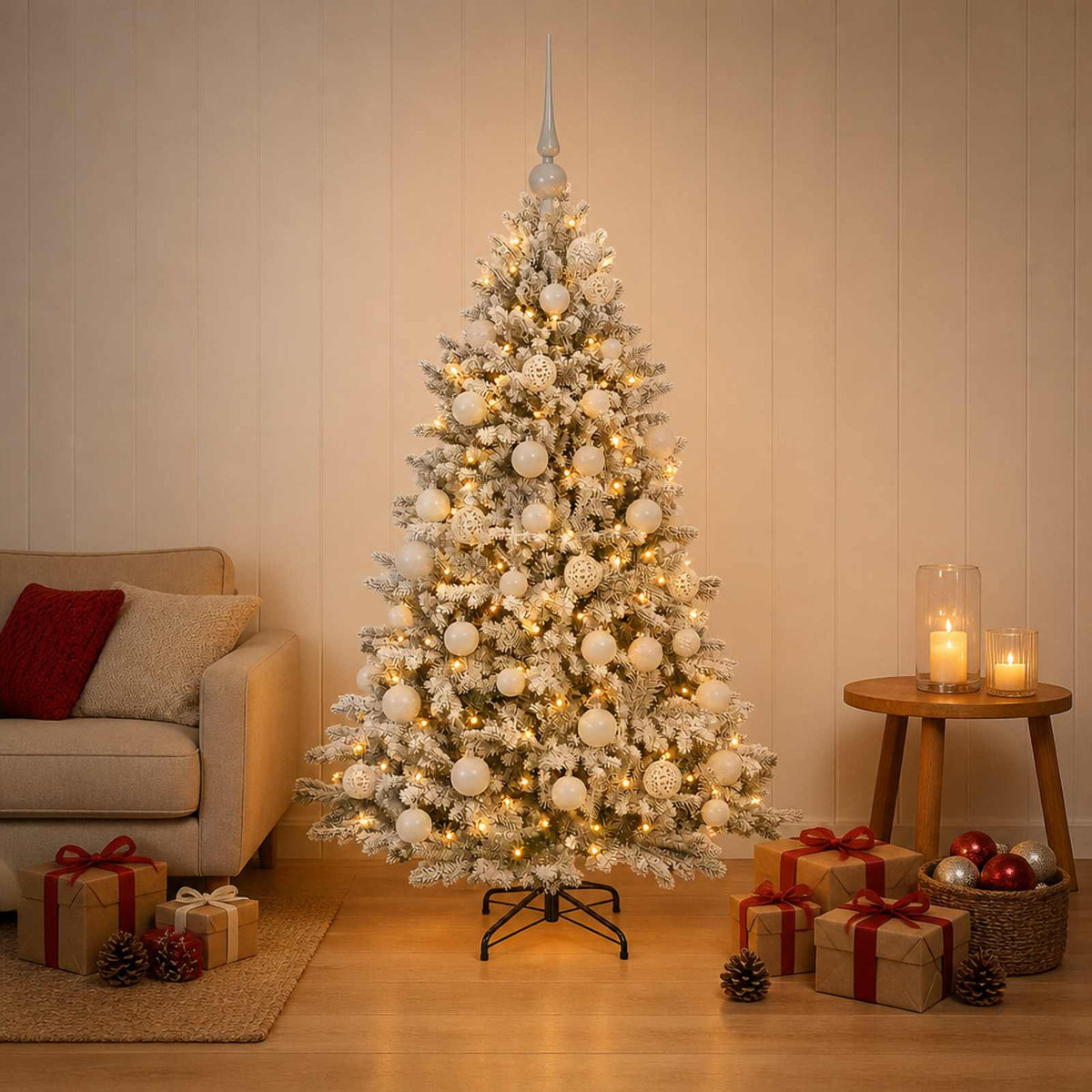 vidaXL Artificial Christmas Tree with Bauble 150 cm 150 LEDs