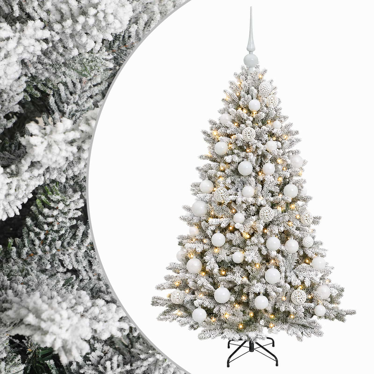 vidaXL Artificial Christmas Tree with Bauble 150 cm 150 LEDs