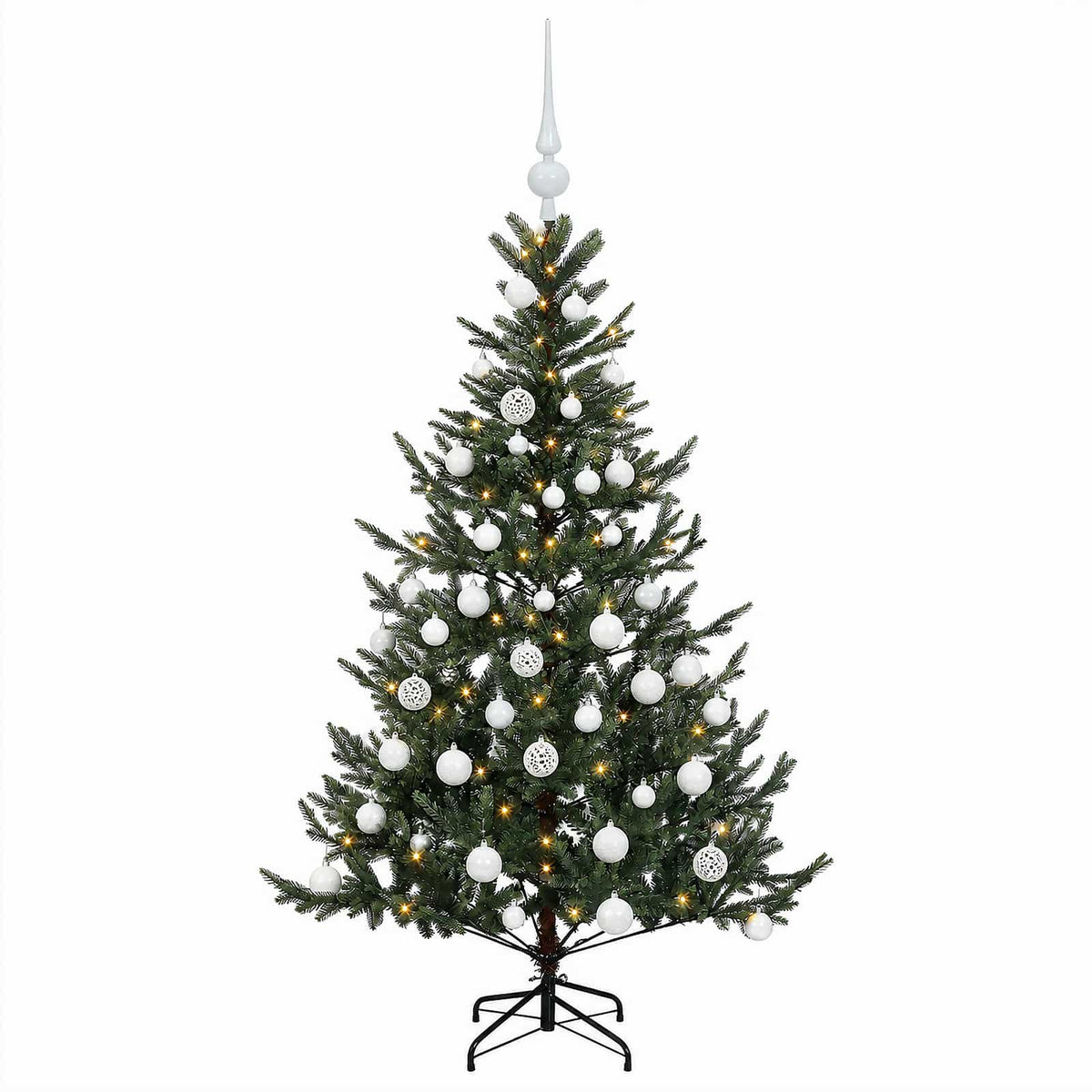 vidaXL Artificial Christmas Tree with Bauble 120 cm 150 LEDs