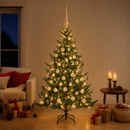 vidaXL Artificial Christmas Tree with Bauble 150 cm 150 LEDs