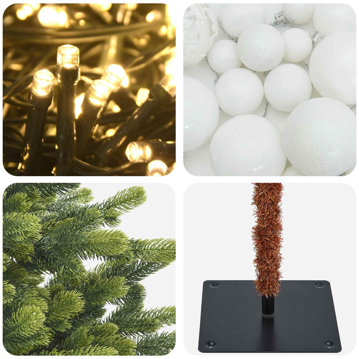 vidaXL Artificial Christmas Tree with Bauble 150 cm 150 LEDs