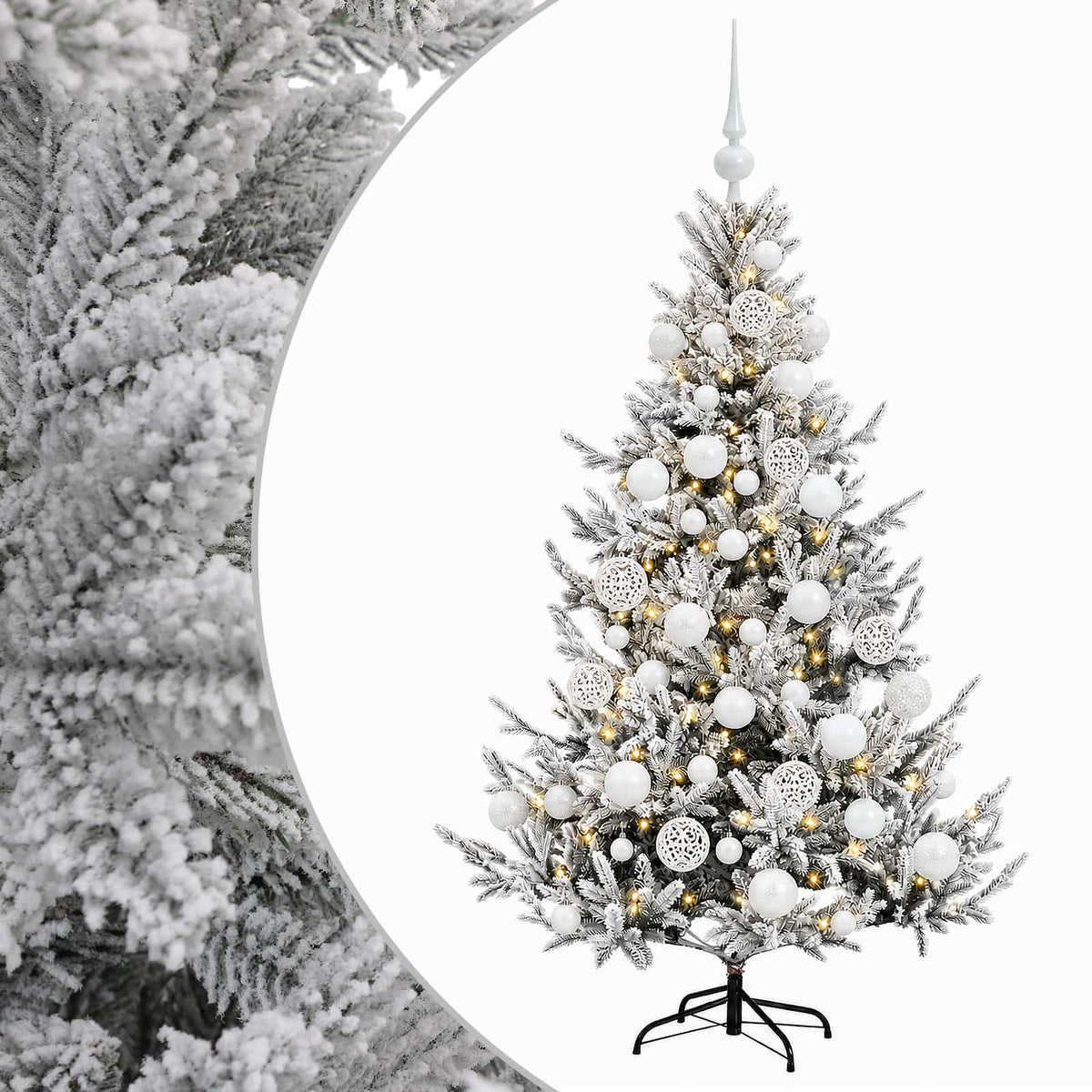 vidaXL Artificial Christmas Tree with Bauble 120 cm 150 LEDs