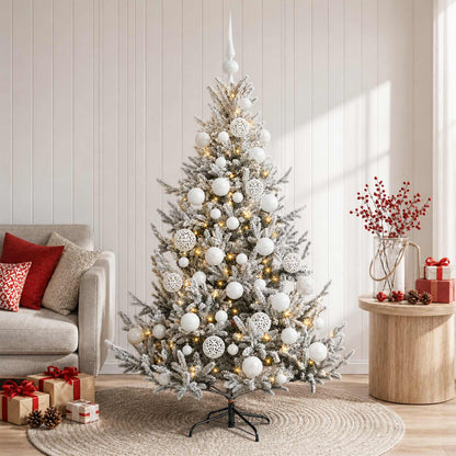 vidaXL Artificial Christmas Tree with Bauble 120 cm 150 LEDs