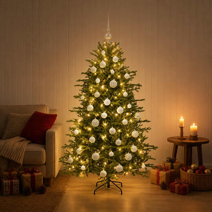 vidaXL Artificial Christmas Tree with Bauble 150 cm 150 LEDs