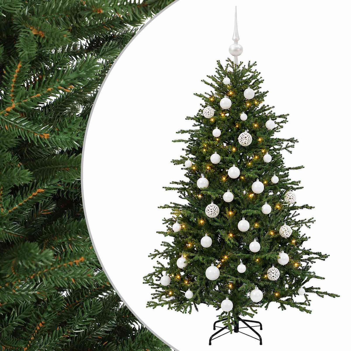 vidaXL Artificial Christmas Tree with Bauble 150 cm 150 LEDs