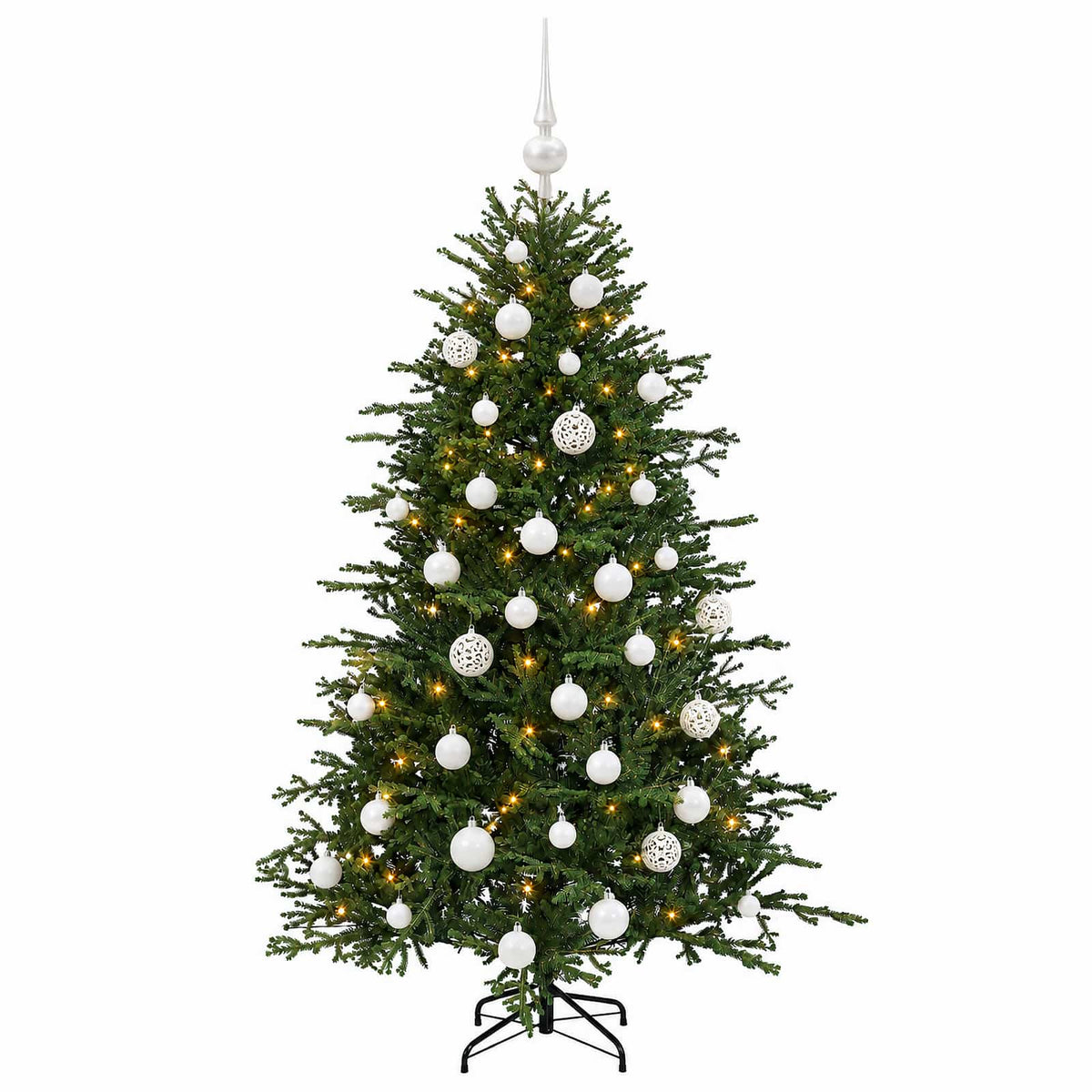 vidaXL Artificial Christmas Tree with Bauble 150 cm 150 LEDs