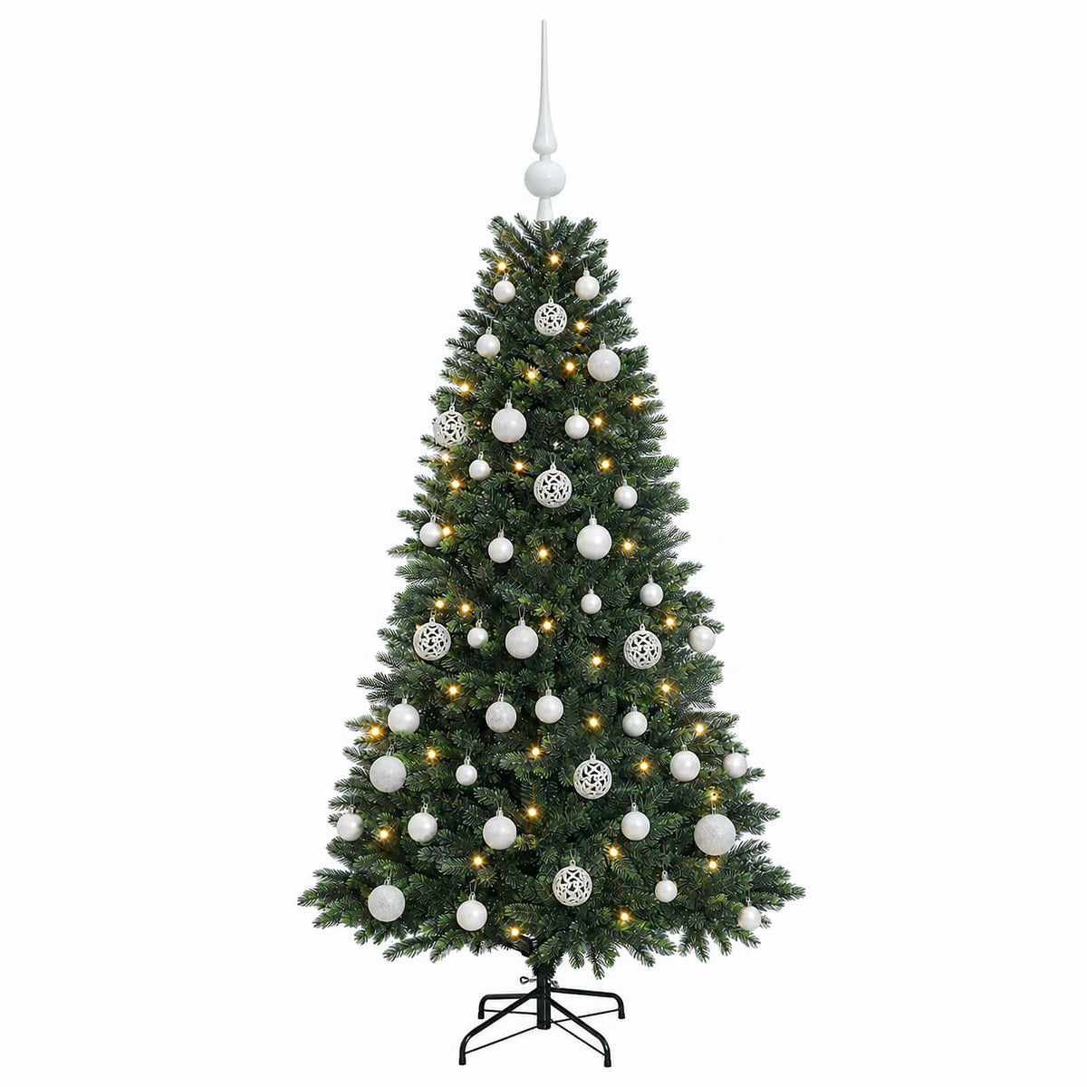 vidaXL Artificial Christmas Tree with Bauble 120 cm 150 LEDs