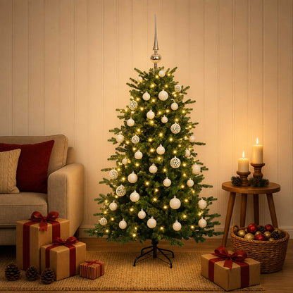 vidaXL Artificial Christmas Tree with Bauble 150 cm 150 LEDs