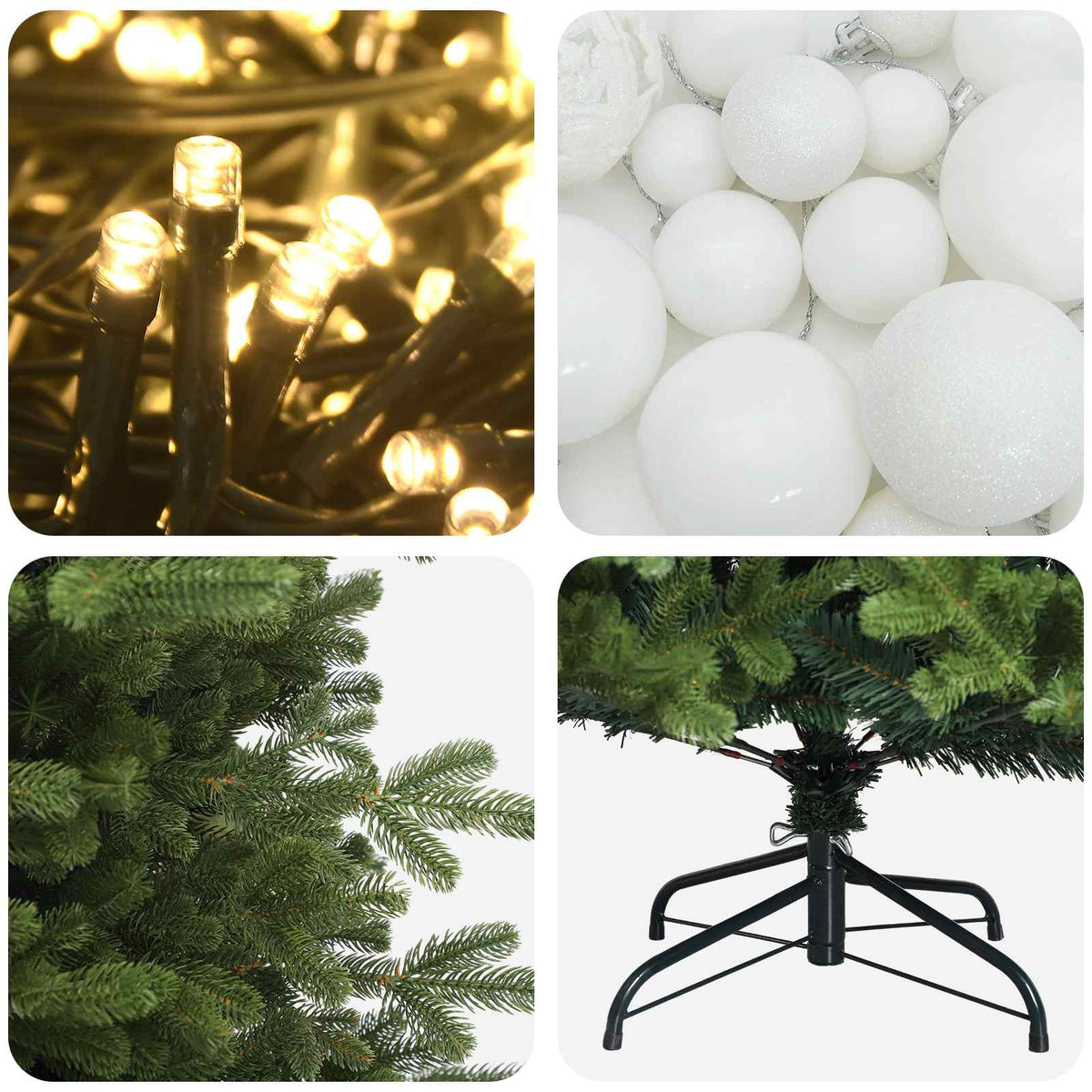 vidaXL Artificial Christmas Tree with Bauble 150 cm 150 LEDs