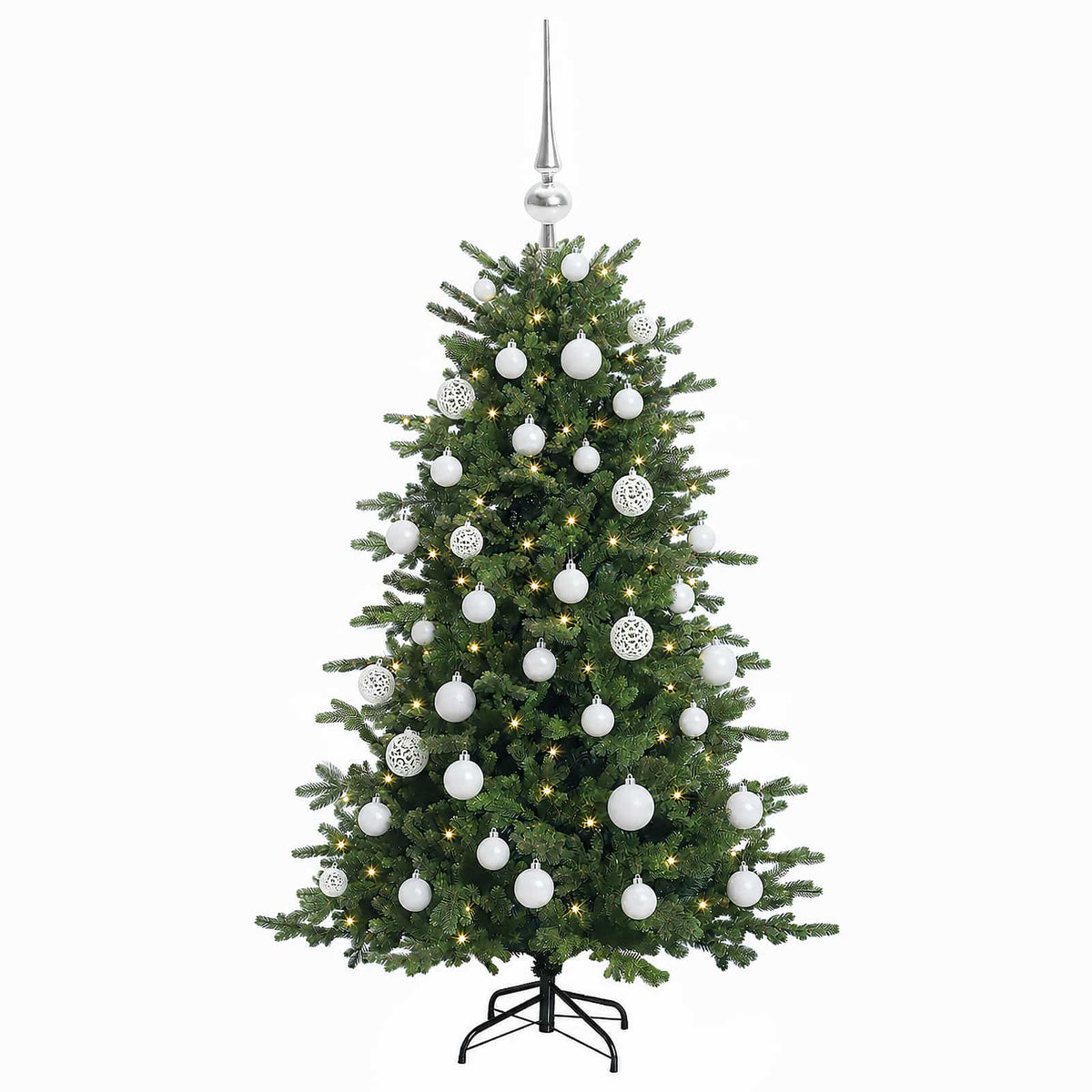 vidaXL Artificial Christmas Tree with Bauble 150 cm 150 LEDs
