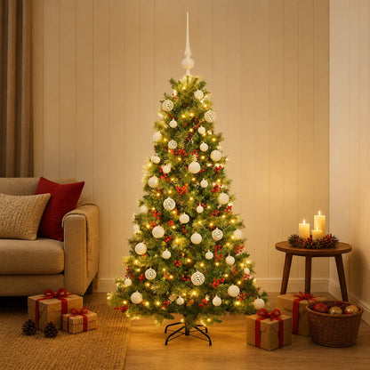 vidaXL Artificial Christmas Tree with Bauble 150 cm 150 LEDs