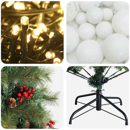 vidaXL Artificial Christmas Tree with Bauble 150 cm 150 LEDs