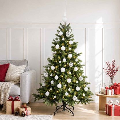 vidaXL Artificial Christmas Tree with Bauble 150 cm 150 LEDs