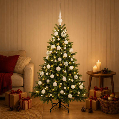 vidaXL Artificial Christmas Tree with Bauble 150 cm 150 LEDs