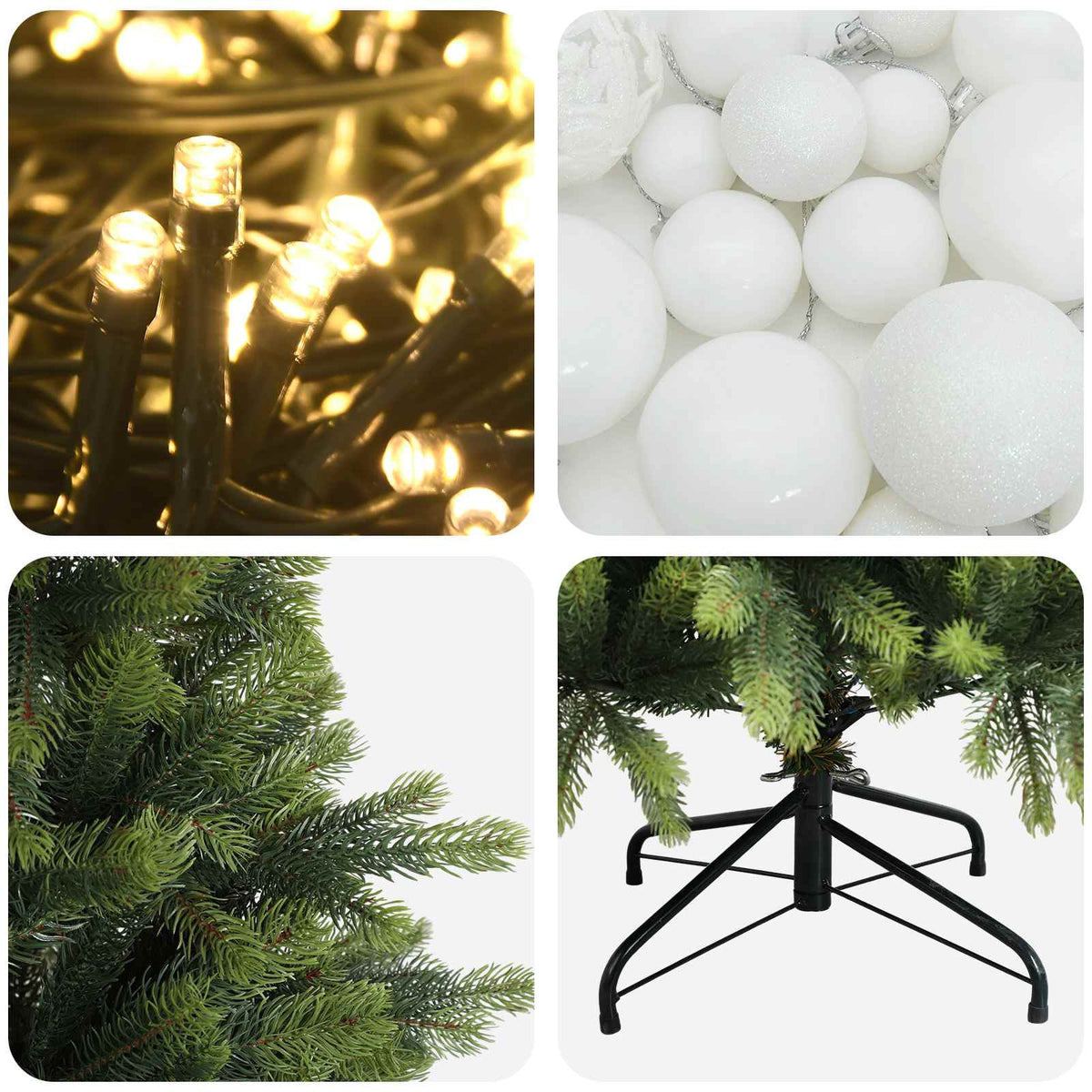 vidaXL Artificial Christmas Tree with Bauble 150 cm 150 LEDs