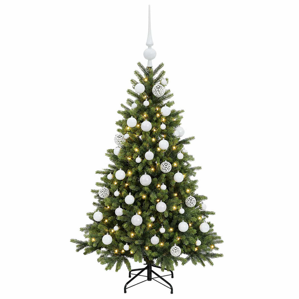 vidaXL Artificial Christmas Tree with Bauble 150 cm 150 LEDs