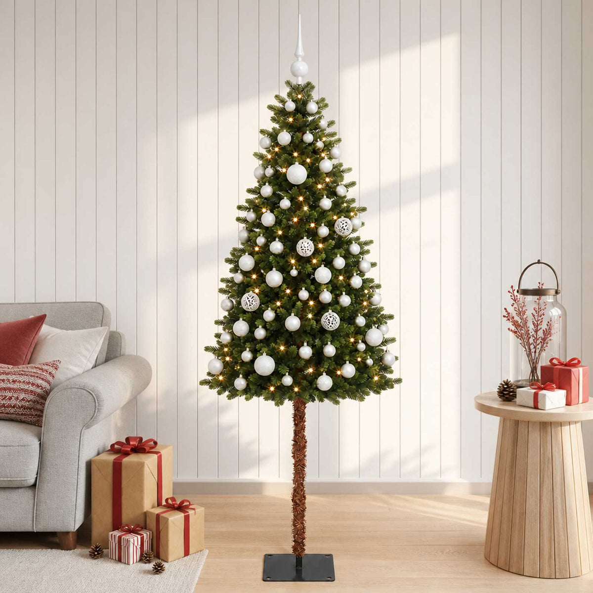 vidaXL Artificial Christmas Tree with Bauble 150 cm 150 LEDs