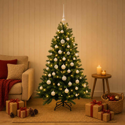 vidaXL Artificial Christmas Tree with Bauble 120 cm 150 LEDs
