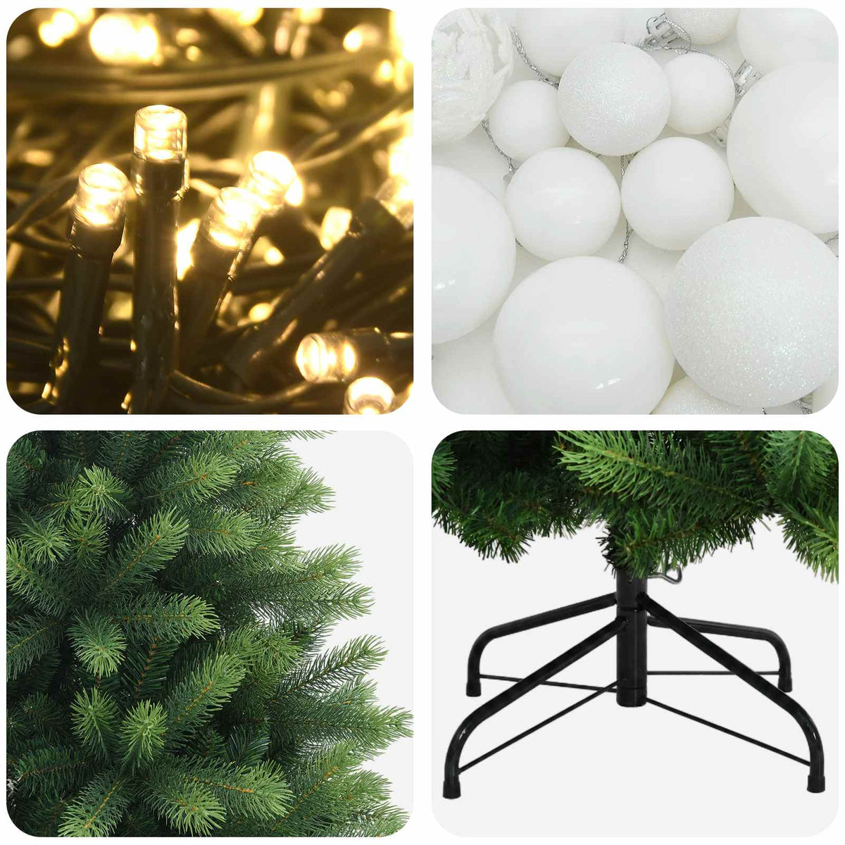 vidaXL Artificial Christmas Tree with Bauble 150 cm 150 LEDs
