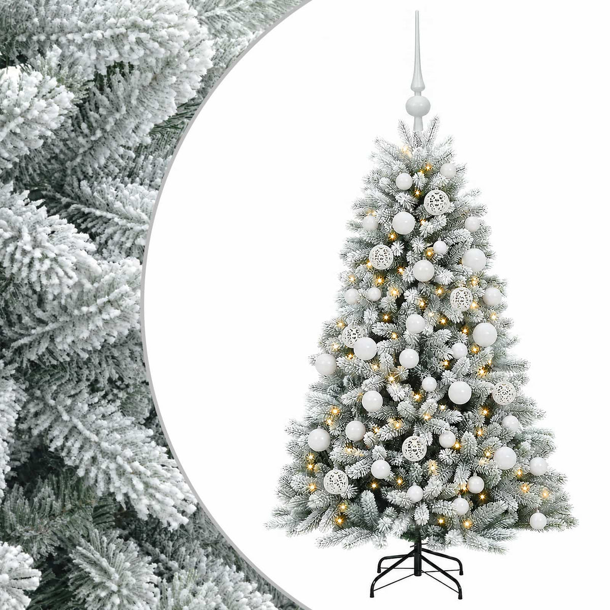 vidaXL Artificial Christmas Tree with Bauble 120 cm 150 LEDs
