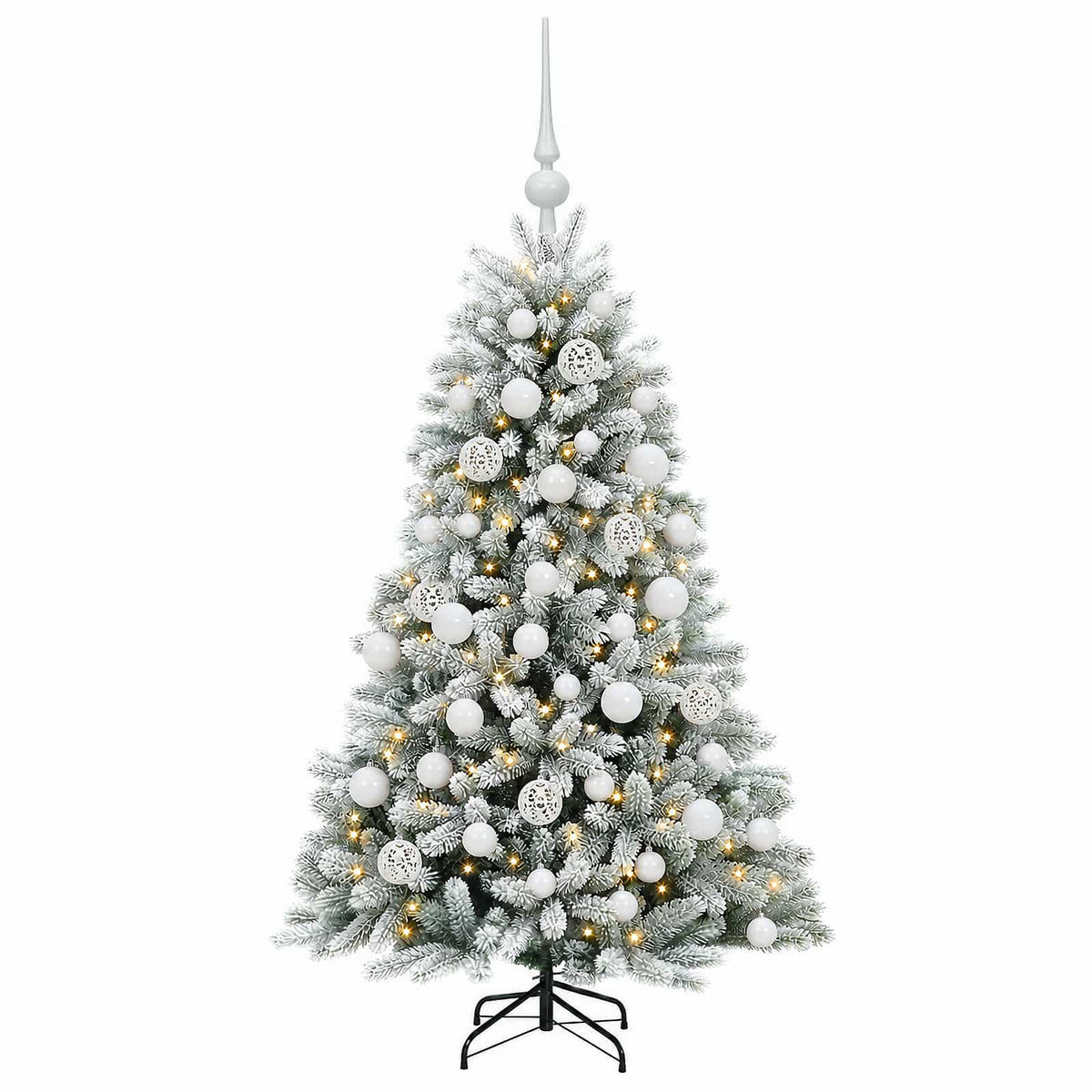 vidaXL Artificial Christmas Tree with Bauble 120 cm 150 LEDs