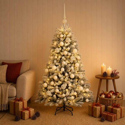 vidaXL Artificial Christmas Tree with Bauble 120 cm 150 LEDs