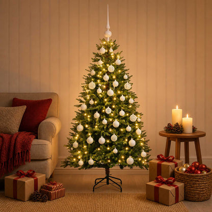 vidaXL Artificial Christmas Tree with Bauble 120 cm 150 LEDs