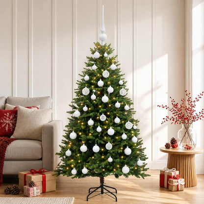 vidaXL Artificial Christmas Tree with Bauble 150 cm 150 LEDs