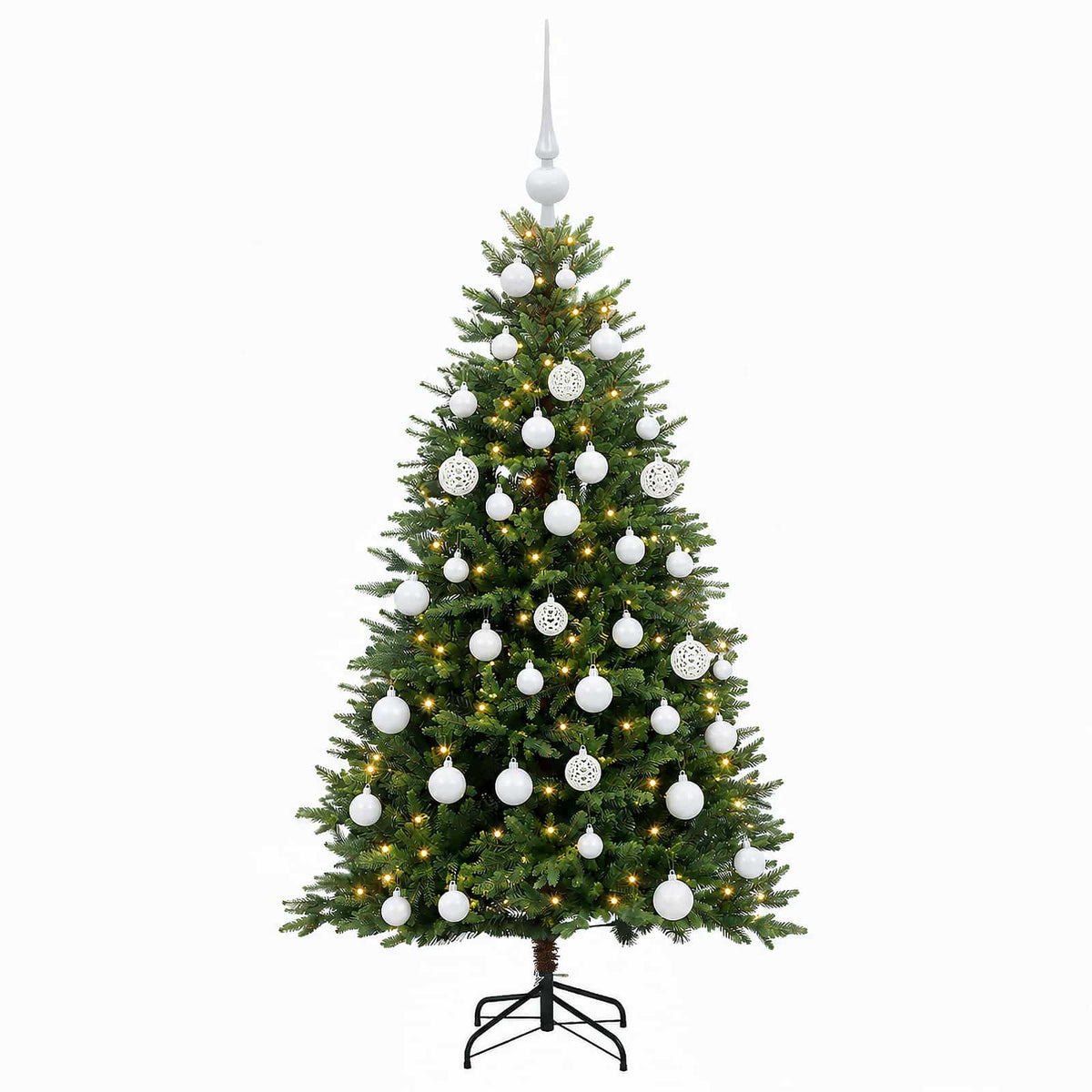 vidaXL Artificial Christmas Tree with Bauble 150 cm 150 LEDs