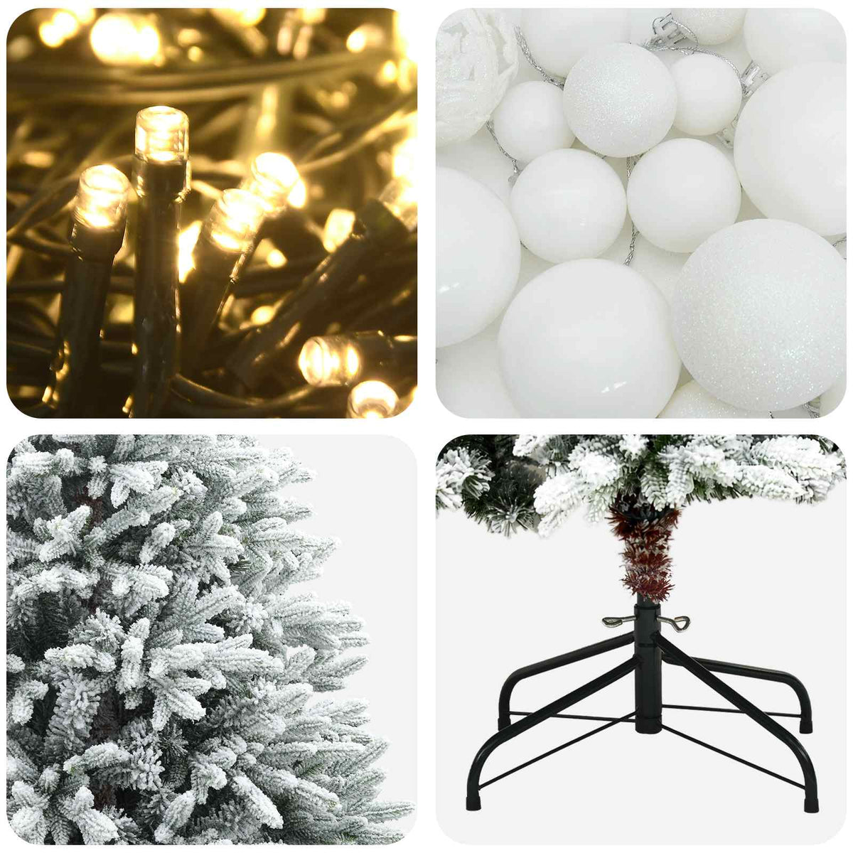 vidaXL Artificial Christmas Tree with Bauble 150 cm 150 LEDs