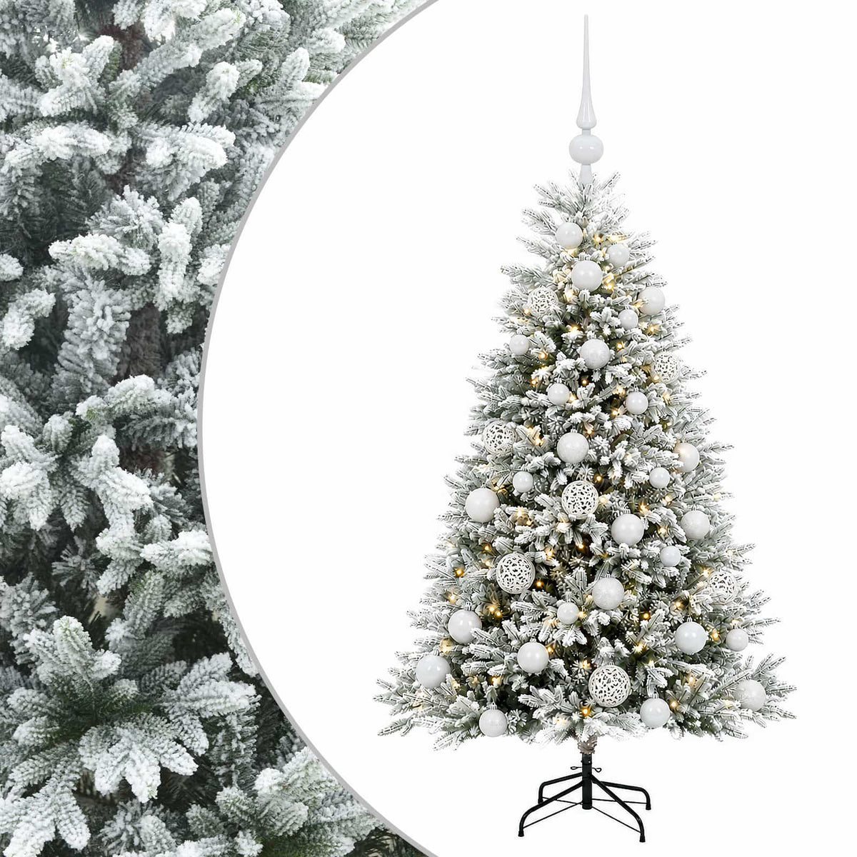 vidaXL Artificial Christmas Tree with Bauble 150 cm 150 LEDs