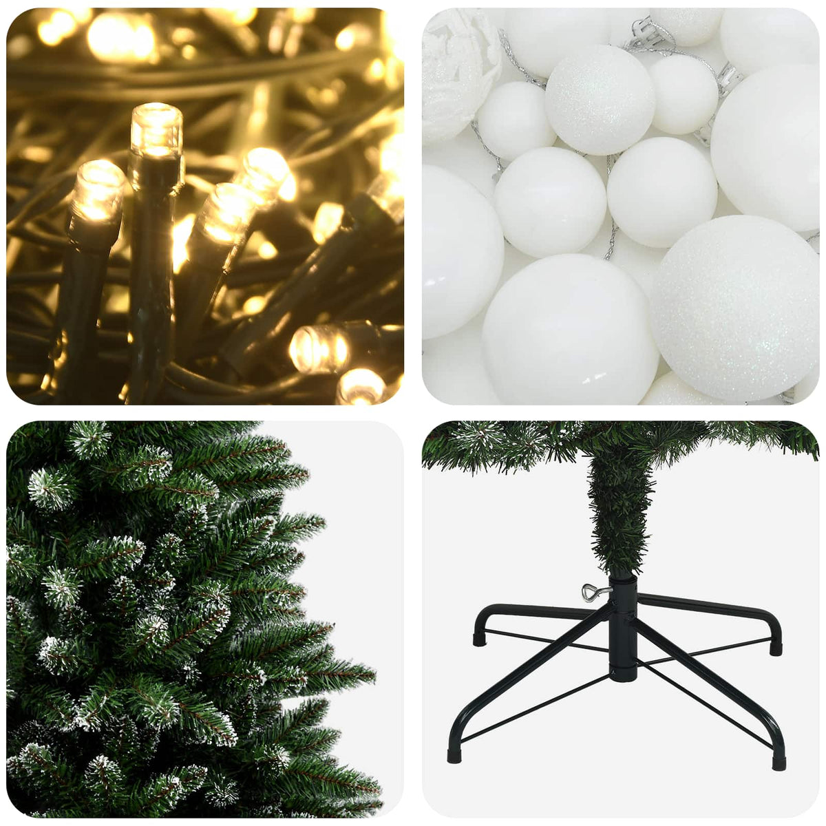 vidaXL Artificial Christmas Tree with Bauble 120 cm 150 LEDs