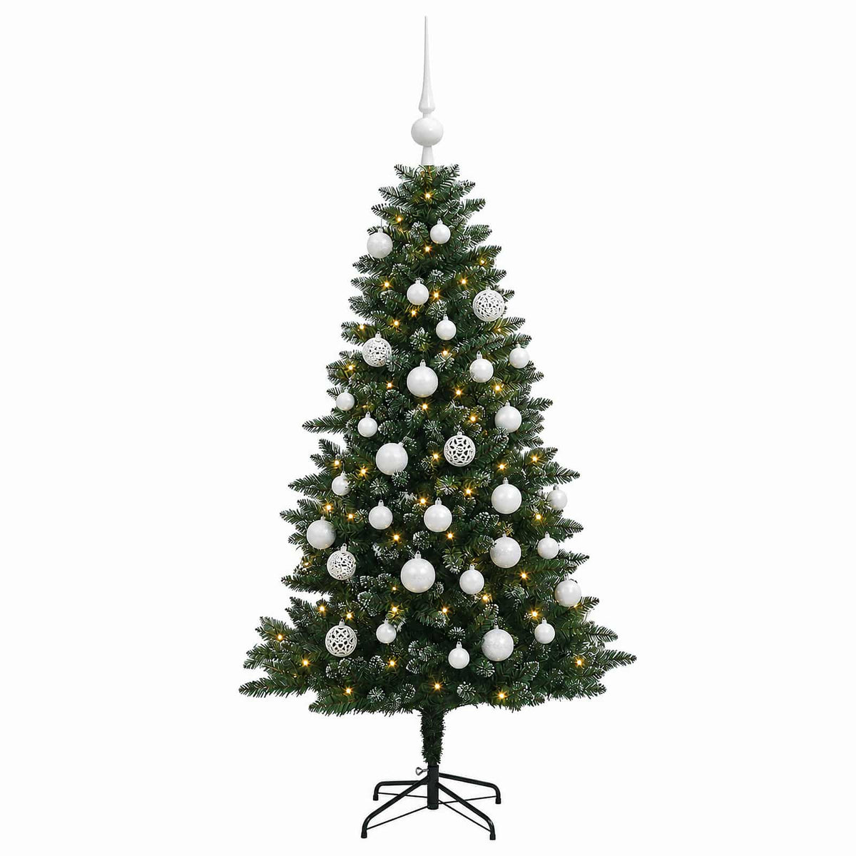 vidaXL Artificial Christmas Tree with Bauble 120 cm 150 LEDs