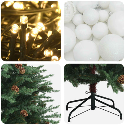 vidaXL Artificial Christmas Tree with Bauble 150 cm 150 LEDs