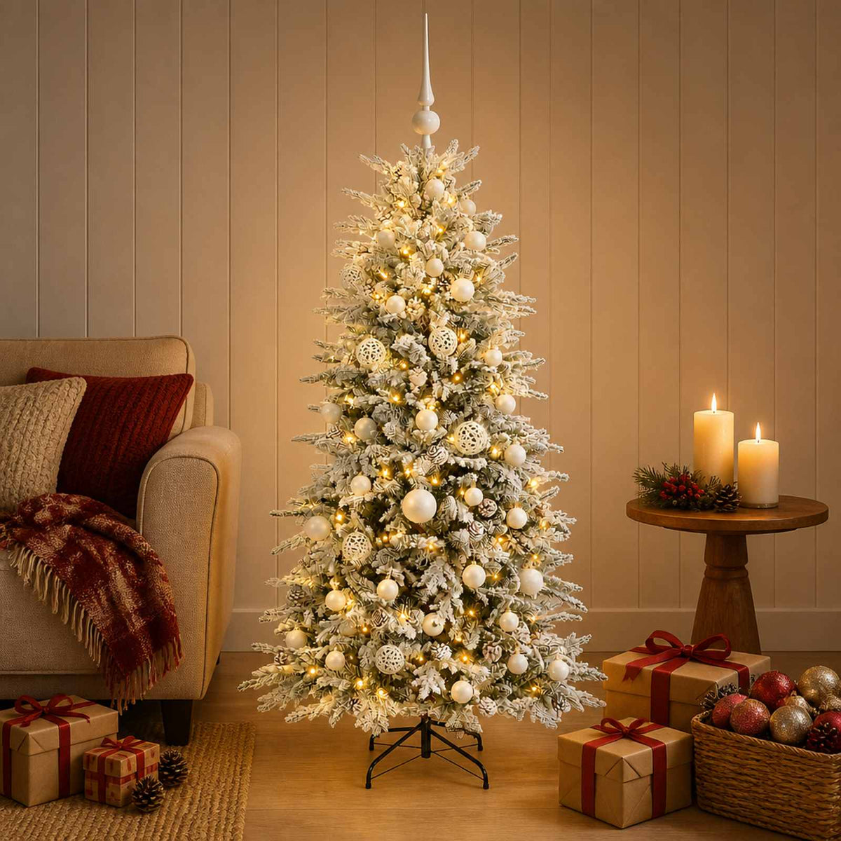 vidaXL Artificial Christmas Tree with Bauble 150 cm 150 LEDs