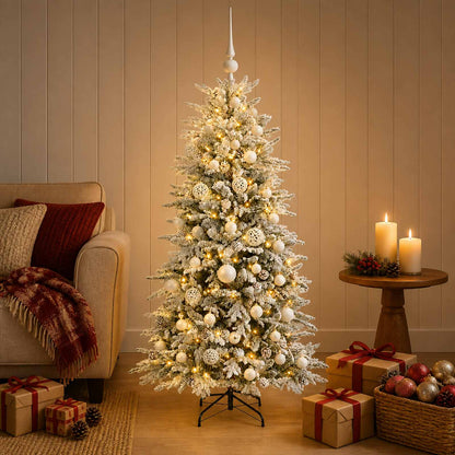 vidaXL Artificial Christmas Tree with Bauble 150 cm 150 LEDs